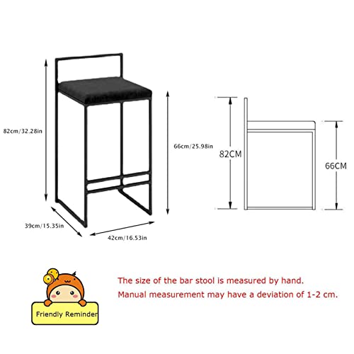 Set of 2 Bar Stools, with Comfortable And Soft Bar Stools Modern Round Upholstered Barstools for Kitchen Dining Room Industrial Barstools ( Seat