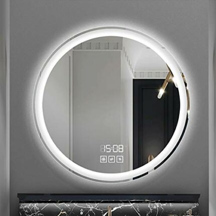 Wall Mounted Illuminated Led Bathroom Mirror with Demister, Dimming Function, and Touch Sensor Switch for Makeup Cosmetic Shaving, Led+antifog+ti