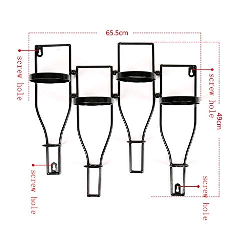 ZYZMH Retro Style Wine Rack, Bar Decoration Wine Rack Personalized Metal Wine Rack, Black