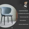 Kitchen Dining Room Furniture Chairs Fabric with Backrest Soft Padded Seat Dining Chair Set Of 4 with Black Metal Legs for Office Lounge Dining K