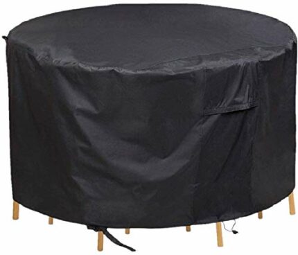 Chusstang Garden Furniture Covers Waterproof, Patio Furniture Table Covers Outdoor Round Table Cover Patio Furniture Cover 420D Heavy Duty Protec