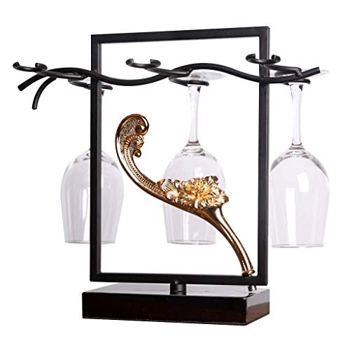 KXDCZ Wine Rack Ornaments,European Wrought Iron Inverted Wine Rack