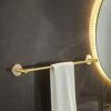 Towel Bar Brushed Gold Towel Rail Space Aluminum bathroom towel rack Wall Mounted Towel Holder Double Rod Storage Rack for Bathroom, Kitchen, Toi