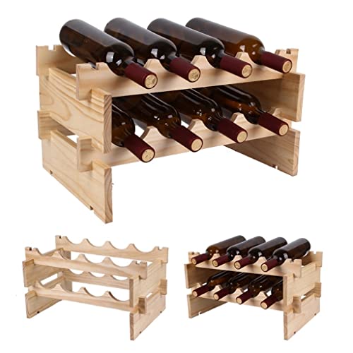 Yalych Home Kitchen Wine Racks Household Wine Rack Decoration, Wine Holder, Wood Wine Rack Stackable, Small Wine Cabinet Display Rack Wine Lattic