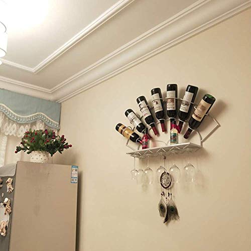 OUSIKA Wine Racks,Wall Mounted Wine Rack | Wine Bottle Holder & Wine Glass Rack | Hanging Stemware Glass Holder | Storage Rack | Ideal for Kitche