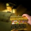 YOYIAG Pirate Treasure Chest Gold Treasure Chest Children's Birthday Plastic Pirate Retro Treasure Chest with Lock and Key Jewellery Storage Trea