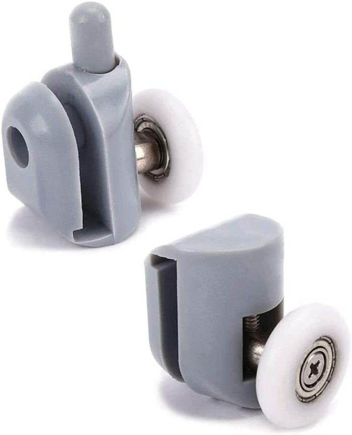 Shower Door Rollers, Set of 8 Single Shower Door Runners/Wheels/Pulleys/Guides 23mm Diameter Home Bathroom DIY Replacement Parts(4 Upper Rollers