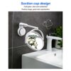 Asixxsix Wall Mounted Makeup Mirror, 360 Degree Rotation Flexible Makeup Vanity Mirror with Suction Cup Design Foldable Portable Wall Mirror for