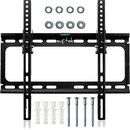 suptek TV Wall Mount, TV Brackets for Most of 26-55 inch LED/LCD/OLED Flat & Curved TV Support 45kg, Max VESA 400x400mm Tilt TV Brackets, TV Brac
