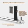 VEHHE Over The Door Towel Rail - Kitchen Towel Rail- Over Tea Towel Holders Bar with 2 Hooks - 2 Pcs Dish Towel Holder for Kitchen | Silver