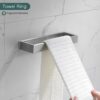 TNOMS Brushed Bathroom Hardware Accessories Set 4 Pcs Stainless Steel Wall Mounted Towel Bar Set, 23.6 Inch Towel Rack Set