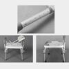 Bath Stools,Shower Chair Bathroom Stool Bath Bench for Disabled Elderly with Armrests and Back Non-Slip Heigt Adjustable
