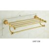 HIGOH Towel Racks, Bathroom Towel Rack Wall Mounted Towel Holder,European-Style All-Copper Natural Jade Carved Bath Towel Rack,Bathroom Hardware,