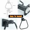 Alise Hand Towel Holder Bathroom Towel Ring Towel Bar Wall Mount Towel Hanger,GKL7009-B SUS304 Stainless Steel Matte Black