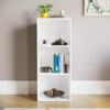 Vida Designs Oxford 3 Tier Cube Bookcase, White Wooden Shelving Display Storage Unit Office Living Room Furniture