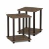 Furinno Simplistic 2-Pack End Table, Side Table, Nightstand, Columbia Walnut/Black