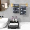 Towel Rail, No Drilling Bathroom Towel Rail, Self Adhesive Wall Mounted Double Hand Towel Holder Made of 304 Brushed Stainless Steel for Bathroom