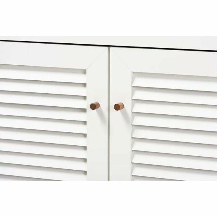 JYDQM Walnut Finished 5-Shelf Wood Shoe Storage Cabinet with Drawer Shoe Shelves Furniture