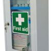 Safety First Aid Cabinet with Clear Front and Shelves Key Lock and Two Keys - Supplied Empty