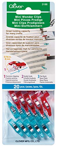 Clover Mini Wonder Clips(20pcs), Multi-Colour, 19 x 1.2 x 8 cm