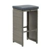 Asti All-Weather Wicker Set of Six 30" H Pub Stools with Cushions