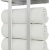 Towel Rack Wall Mounted, BETHOM Towel Racks with Shelf and 3 Hooks for Small Bathroom, Towel Storage Wall Can Holds Up to 3 Large Size(160x100 cm