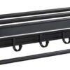 XHALERY Double Layer Fold Towel Rack With Hook Space Aluminum Black Hotel Bathroom Pendant Wall-Mounted Towel Holder, for Kitchen Bathroom Toilet