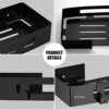 Square Black Aluminum 262 Stainless Steel Wall Shelf (Set of 2)