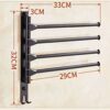 SMLJLQ European black space aluminum bathroom towel rack rotating rod towel rack hotel towel rack movable pole wall mounted