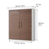 Teamson Home Wooden Bathroom Wall Cabinet, Wall Mounted Medicine Cabinet, Bathroom Storage, Walnut and White Colour, Two Doors and Adjustable She