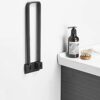 RAKUTE Towel Bar,Towel Rail Polish Chrome,Towel Ring Foldable Wall Mounted,Space Aluminum,Open-Arm Design Double Bar,for Bathroom,Lavatory Bathro