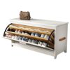 3-Tier Shoe Rack Bench Solid Wood Shoe Organizer with Shelves And Drawer Storage, Indoor Storage Chest, Bed End Stool for Entryway, Hallway, Livi
