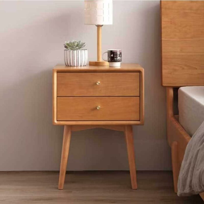 WALNUT Bedside Cabinet Bedroom Bedside Cabinet Corner Table Furniture Bedroom Bedside Cabinet Large Storage Space