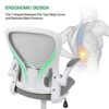 Fullwatt Office Chair, Flip-up Armrest Ergonomic Desk Chair Computer Task Chair Mesh with Armrests lumbar support Mid-Back for Home Office Confer