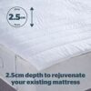 Silentnight Deep Sleep Double Mattress Topper - Best Thick Soft Comfy Toppers For Bed Caravan Campervan Sofa Beds - Machine Washable Hypoallergen