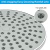 Fixed Shower Head, High-Pressure 8 inch Shower Head, Round Luxury Modern Chrome Look, Silicone Nozzles, Adjustable Shower Head Round with Swivel