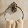 RAKUTE Solid Aluminium Wall-Mounted Round Antique Brass Color Towel Ring, Bathroom Towel Holder, Towel Rack for Bathroom Accessories Bathroom Rin