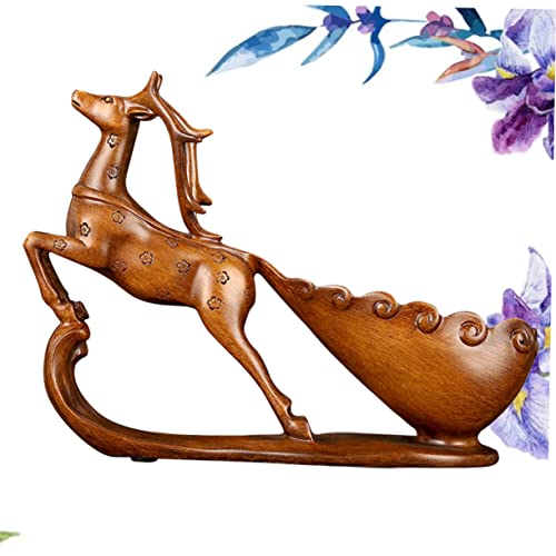 VILLCASE Large Wooden Money Chests Sika Deer Decor Bar Wine Rack Desktop Sika Deer Sika Deer Decorate Bar Sika Deer Decor Ornament Sika Deer Home