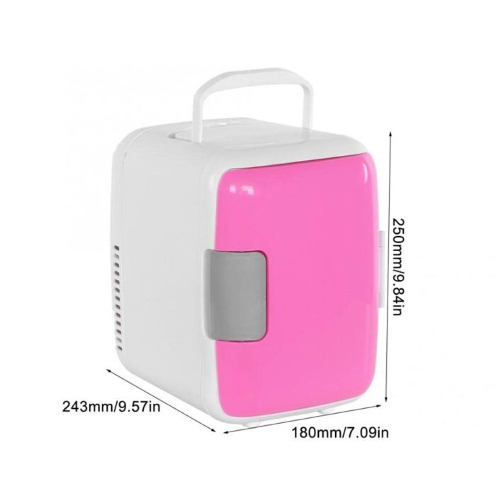 SDFGH 4L Portable Single Door Refrigerator for Heating Cooling Mini Travel Car Fridge Freezer Desktop Cooler Cooling Box for Home Dorm