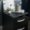 Amazon Brand - Movian High Gloss 2 Drawer Bedside Cabinet, Black, 47 x 40 x 36 cm