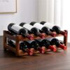 DINGZZ Wooden Wine Rack Retro Cabinet Rack Rack Storage Wine Rack Home Kitchen Bar Freestanding Rack