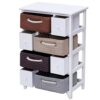 Ruication Bedside Table Storage Cabinets Wicker Woven Baskets Organiser Large Chest of Drawer Side Cupboard Unit Nightstand Fully Assembled for B