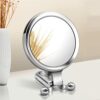 Yunmoxiao Hand Mirror, Double-Sided Hand Held Mirror,1X/10X Magnifying Foldable Makeup Mirror Magnification & Adjustable Handle/Stand, Portable S