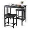 DINGZZ 3 Pieces Counter Height Dining Table And 2 Backless Stools Kitchen Bar Furniture