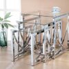 ROYALE COMFORT Eclipse Modern Glass Nest of Tables 3 Clear Black Set Side Lamp End Table (BLACK)
