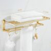 HIGOH Towel Rack Light High-End Towel Rack, Bathroom Folding Towel Holder, Bathroom Rack Toilet Bathroom Hardware
