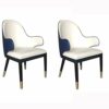 dining chair Kitchen Dining Room Furniture Chairs 2pcs PU Leather High Back Soft Seat Dining Chair With Non-slip Feet And Armrest For Living Room