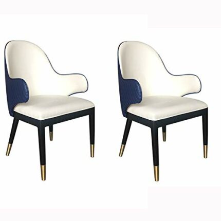 dining chair Kitchen Dining Room Furniture Chairs 2pcs PU Leather High Back Soft Seat Dining Chair With Non-slip Feet And Armrest For Living Room