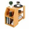 FTVOGUE 3-Tier Storage End Table, Multifunctional Storage Sofa Side Table End Table Bookshelf with Open Storage Shelves for Living Room Study Roo