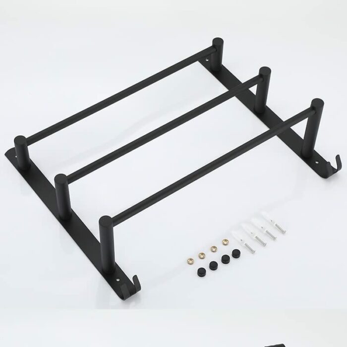 TBIIEXFL Towel Rack Towel Holder with Hook Stainless Steel Bathroom Accessories Wall Shelf (Color : Argento, Size : 50cm)